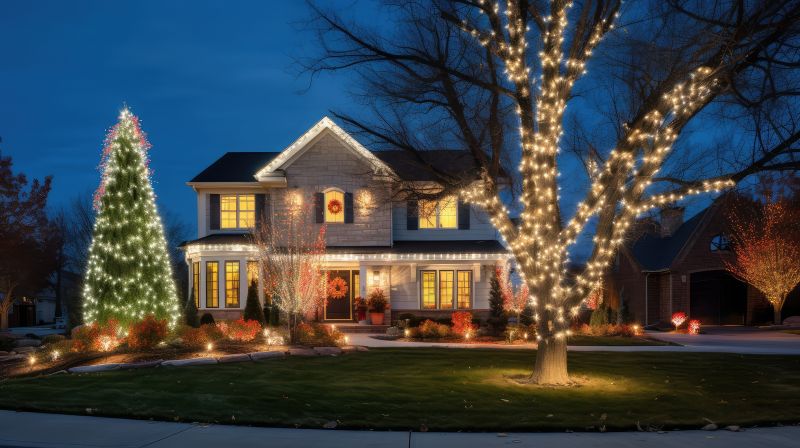 Christmas Lights Hanging in Overland Park, KS