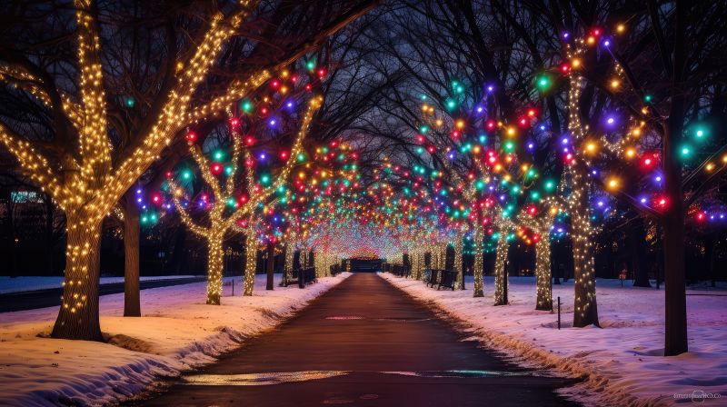 Christmas Lights Hanging in Overland Park, KS