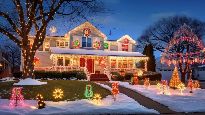 Holiday Lights Hanging in Overland Park, KS